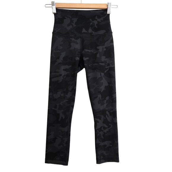 Lululemon Wunder Under Train High-Rise Crop 21" Camo Deep Coal Size 2 Leggings - Picture 2 of 8
